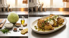 Pieczona młoda kapusta z burratą i pistacjami – prosty sposób na efektowne danie