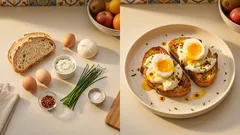 Grzanki z jajkiem i mozzarellą: szybkie śniadanie z patelni w 15 minut