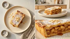 Wegańska szarlotka na kruchej margarynie – jabłka prażone, więc spód zostaje suchy