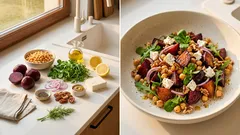 Sałatka z ciecierzycy i pieczonych buraków z fetą – sycąca, a lekka