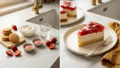 Sernik na zimno z truskawkami i galaretką – prosty deser bez pieczenia