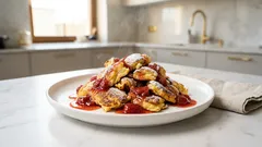 Omlet cesarski z truskawkami – puszysty, rwany i gotowy na leniwe śniadanie