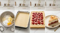 Kruche ciasto z truskawkami i bezą – równe warstwy i chrupiąca góra