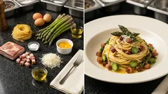 Carbonara ze szparagami: kremowy sos bez ściętych jajek – prosty sposób krok po kroku