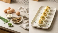 Jajka faszerowane szprotkami – szybka, wyrazista przekąska na zimno (zrobisz w jednej misce)